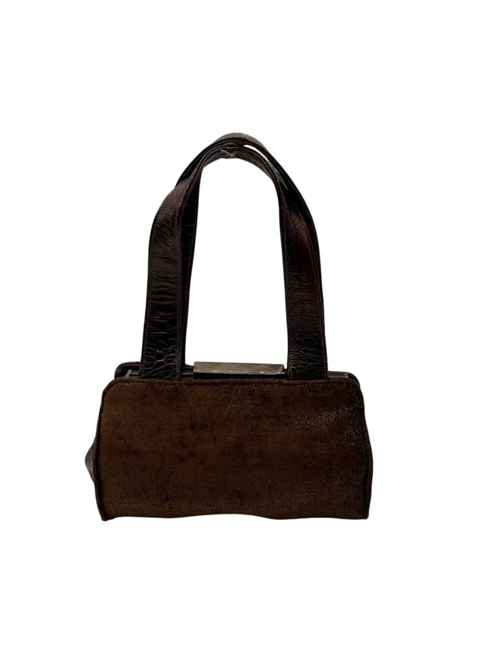 Sondra Roberts Brown Faux Fur Shoulder Bag
